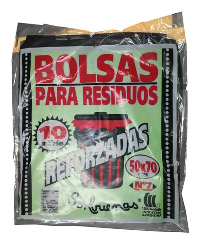 Bolsas De Residuos Negro 50 X 70 Cm. X 6 Packs (60 Un)