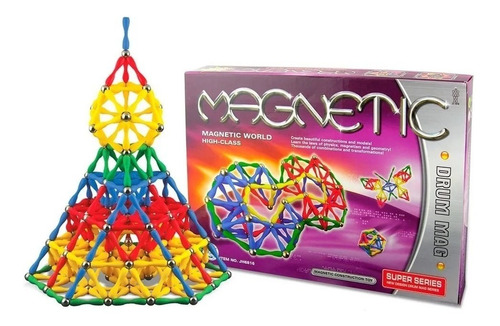 Imagen 1 de 6 de Magneticos Palitos Conectores Imantados Multicolor 84p Mg03