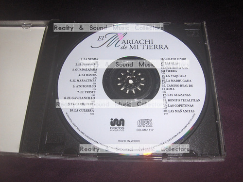 El Mariachi De Mi Tierra Cd Im Discos 1994 (Usado)