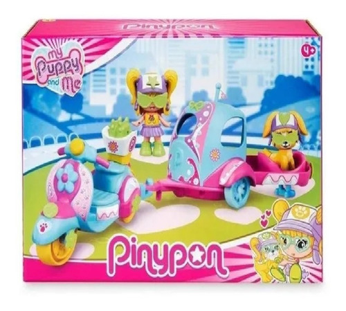 Muñeca Pinypon Moto Con Carrito Transporta Tu Mascota 