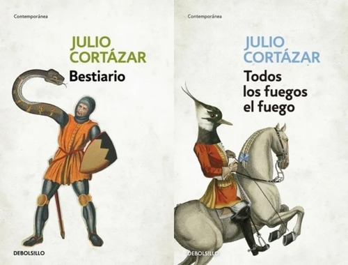 Pack 2 Libros Cortazar Debolsillo Bestiario Fuego