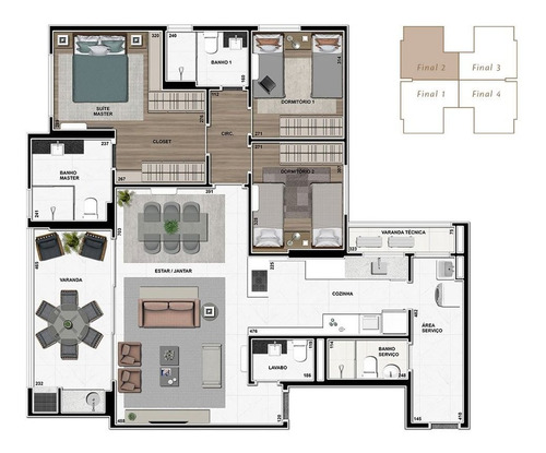 Imagem 16 de 18 de Apartamento Residencial Para Venda, Cidade Industrial, Curitiba - Ap7996. - Ap7996-inc