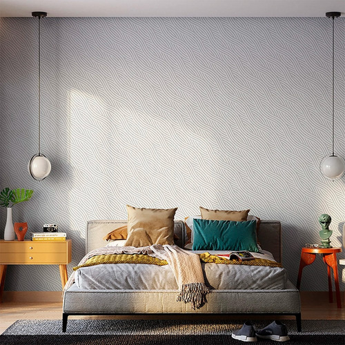Papel De Parede Bobinex Uau Pp211 Ondas Listradas Cinza