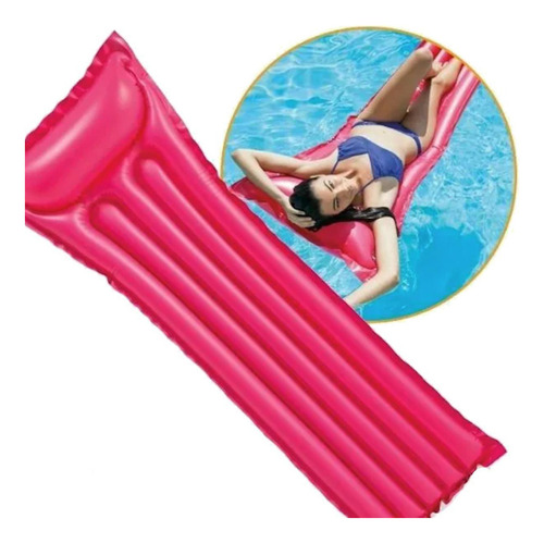 Colchão Inflável Bronzeador Liso Para Piscina Adulto Intex