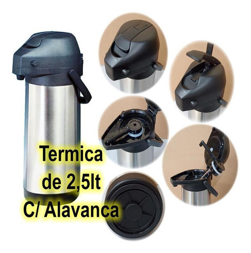 Garrafa Térmica Inox 1 Litro Inquebrável Com Alça Reforçada Cor Azul