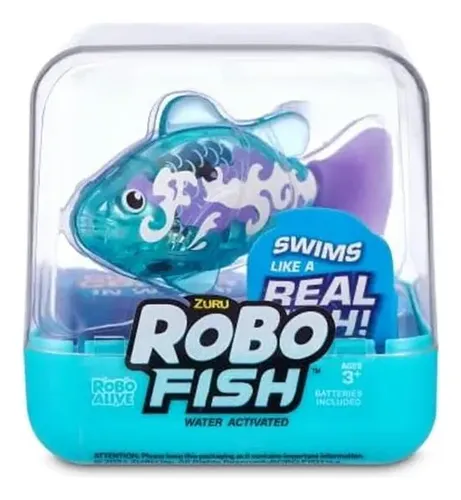 Robo Fish Serie 3 – Pez Nadador Robótico De ZURU En Color Naranja Y Verde Azulado, Juguete De Baño Realista Que Se Activa Con Agua Y Nada En 5 Direcciones, Ideal Para Bromas Y Colección