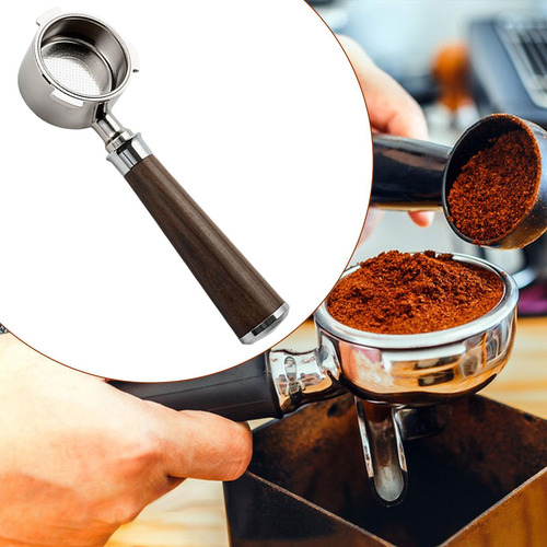 Portafiltro Sin Fondo Para Espresso Con Mango De Madera Para