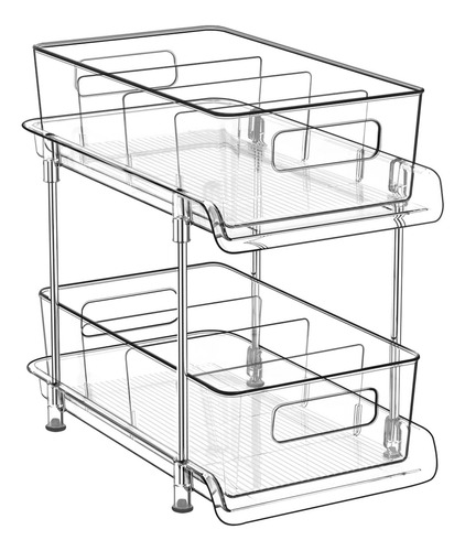 Hihegd Sause El Organizador Del Bao Con Divisores, 1pc 2 Niv