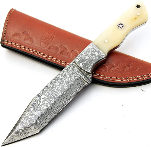 Cuchillo De Caza Acero Damasco Pal 2000 Knives De 9.0 