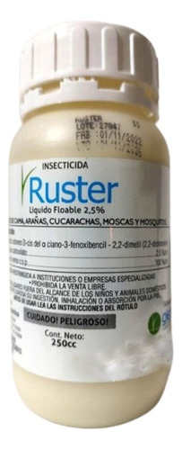 Insecticida Ruster 250cc, Cucarachas, Arañas, Chinches 