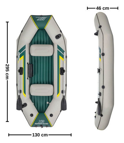 Bote Inflable Ranger Elite 3 Personas 295x130x46cm Bestway