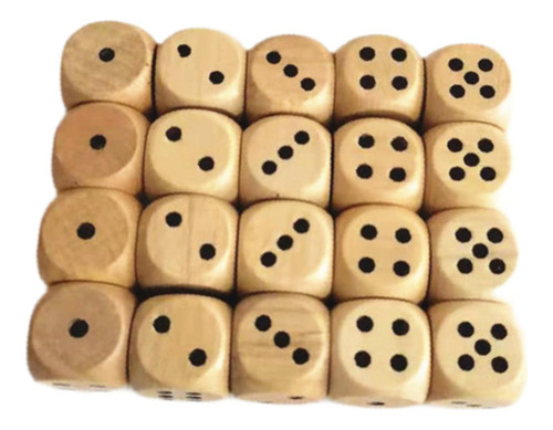 \ 20 Dados De Madera De 6 Caras, Mini Dados Estándar,