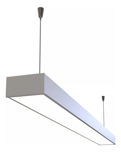 Colgante Line Para 2 Tubo Led Blanco Moderno Oficina Estudio