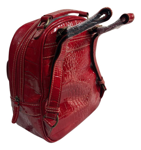 Mochila De Mujer Moda Piel Charol Genuino Akl Bp08