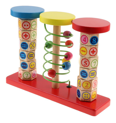 Rack De Madera Computacional Verticle Puzzle Abacus Niños