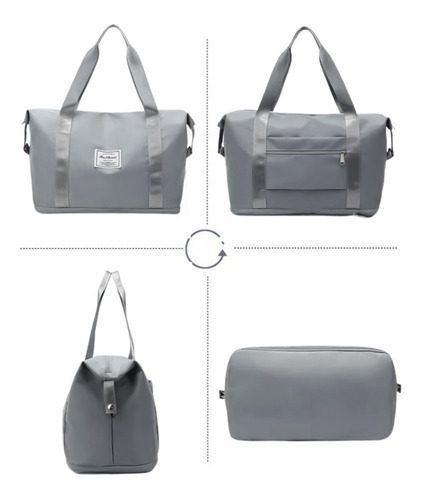 Bolsa Fitness Blogueira Feminina Treino Gym Expansiva Viagem Cor Cinza
