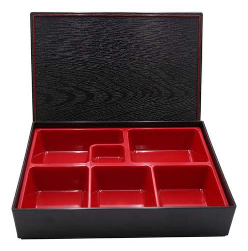 Plato Japonés Para Servir Bento En Forma De Caja Roja Y Negr