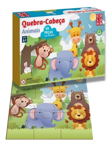 Kit 6 Jogos Quebra Cabeça Animais Safari Infantil em madeira Mdf