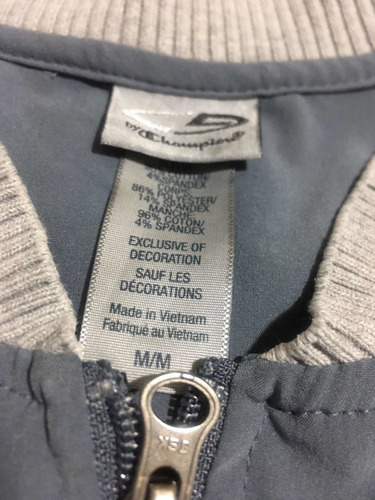 Champion Sudadera Para Dama Talla M Gris Sin Gorro (Usado)