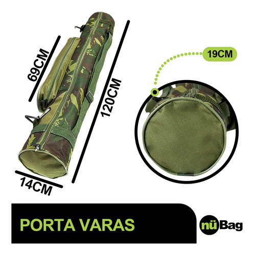 Kit Pesca Completo Com Bolsa, Porta Vara 1,2m E Estojo Anzol