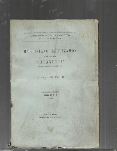 . T.2 - Nº3. Martiniano Leguizamón Y Su Égloga  Calandria .