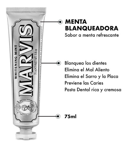 Marvis Pasta Dental Blanqueadora 75ml