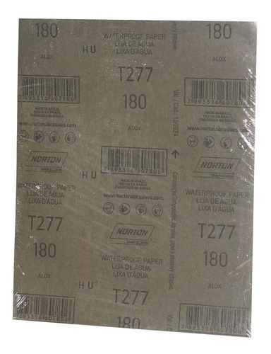 Imagen 1 de 6 de Lija De Agua T277 Norton 230mm X 280mm, C180