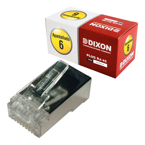 Conector Plug Rj45 Cat 6 Apantallado Dixon X 100 Und