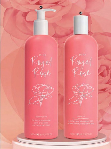 Aceite + Crema De Rosas Para Cuerpo 500ml C/u (mía Jafra) Rosas