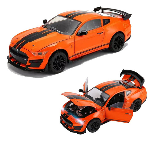 Ford Mustang Gt500 Miniatura Metal Car Con Luz Y Sonido 1/18