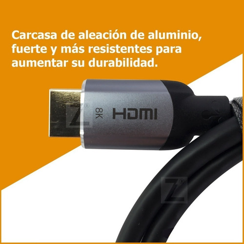 Imagen 3 de 6 de Cable Hdmi - 1.5 Metros - 8k 4k Full Hd 2.1 Tv Monitor