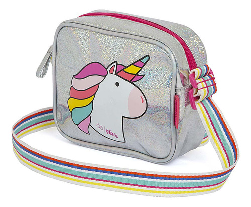 Bolsa Crossbody Para Niña Rblgo23056 Color Plateado Cloe