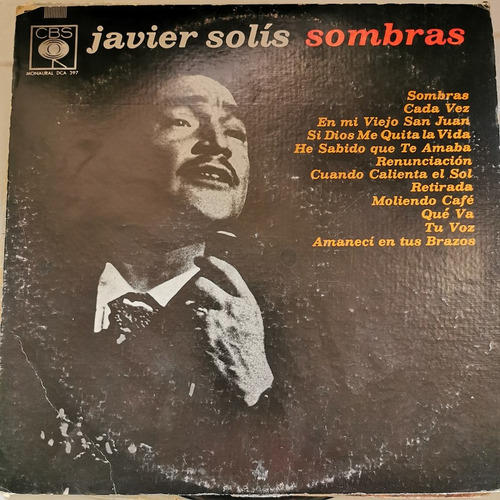 Disco Lp:javier Solis- Sombras, Javier Solis