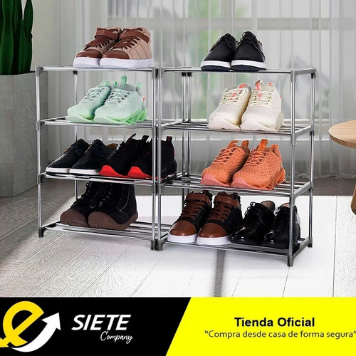 Imagen 2 de 9 de Zapatero Organizador De Zapatos Metálico 4 Niveles Practico