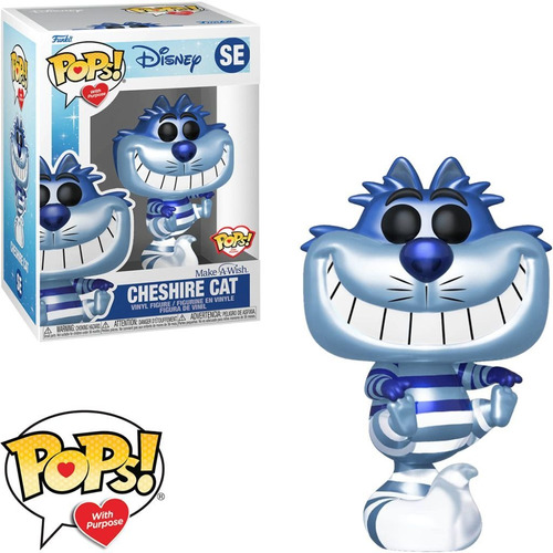 Boneco Funko Pop Disney Make A Wish Cheshire Cat Se Metalic