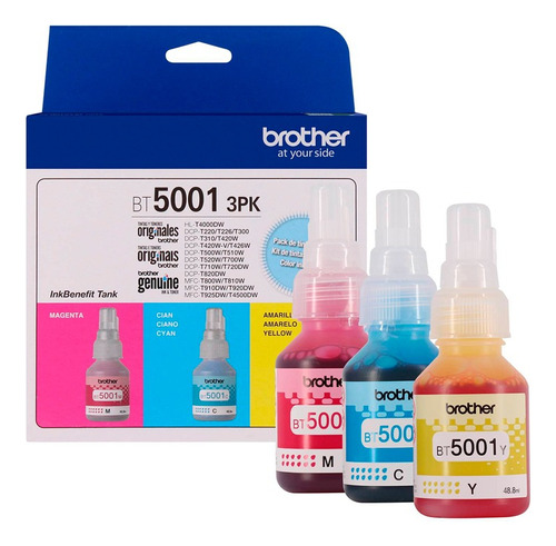 Pack 3 Tintas Brother Color  Bt-5001 3pk Cmy