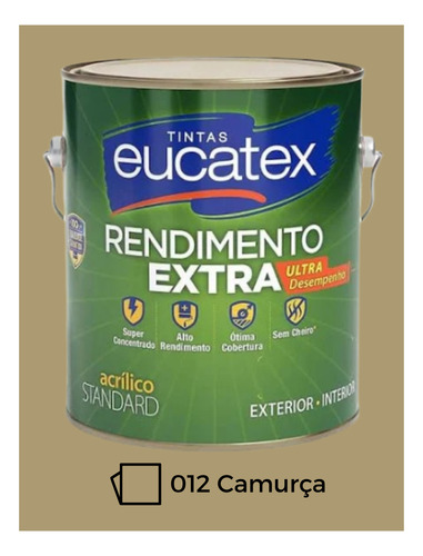 Tinta Interna E Externa Eucatex Rendimento Extra - 3,6 Gl Camurça