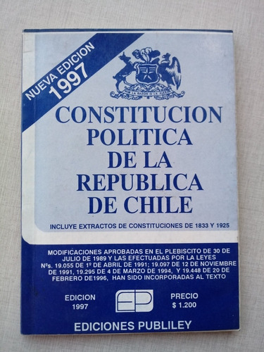 Constitución Política De Chile Edición 1997