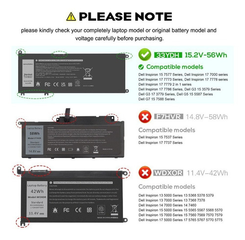 Bateria Para Dell Latitude 14 3490 Vostro 15 7580 7570 G3