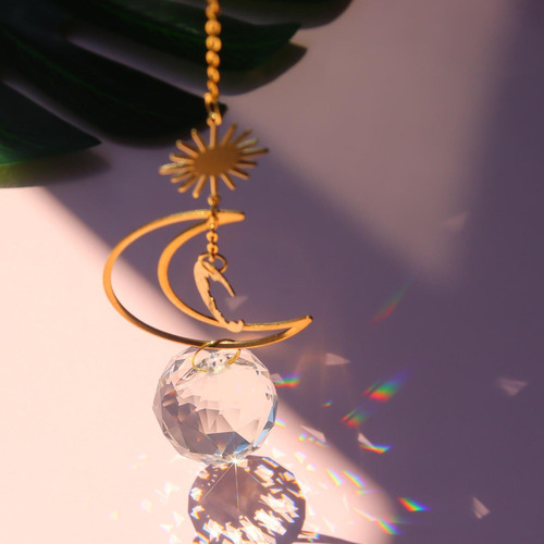 Yn 2 Peças De Cristal Prisma Feng Shui Pingentes Pendurados