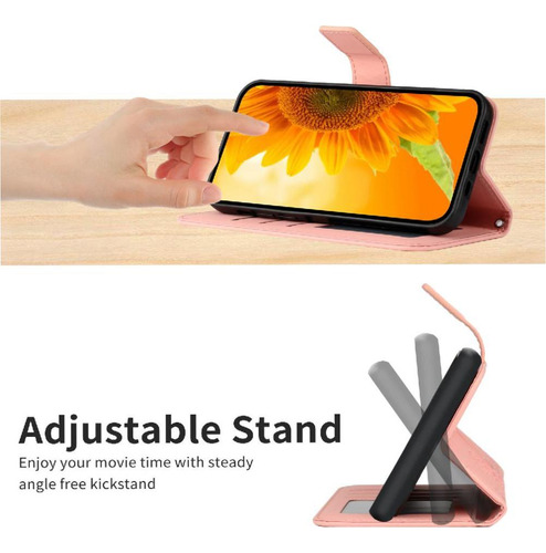 Funda Con Tapa Para Realme 13 Plus, 5 G, De Piel, Forma De Girasol, Con Ranura Para Tarjetas, Soporte, Función Atril, Protector Con Un Cordón Largo