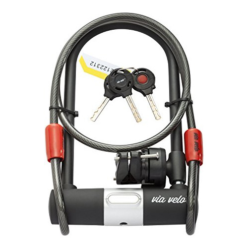 Bike U Lock Con Cable Resistente  Via Velo Heavy Duty Bic