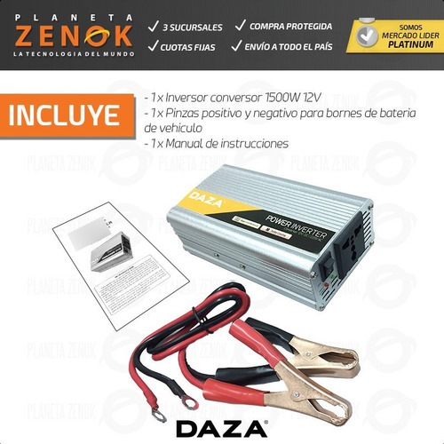 Imagen 7 de 10 de Inversor 12v A 220v Conversor Auto Transformador Inverter