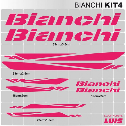 Bianchi Kit4 Sticker Calcomania Para Cuadro De Bicicleta