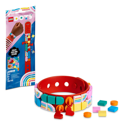 Lego Dots 41953 - Pulsera Arcoíris Con Dijes Para Niñas