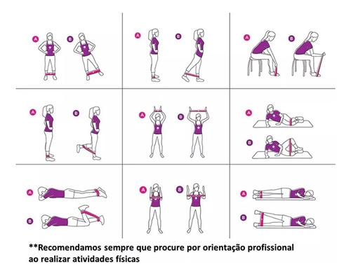 Kit 5 Faixas Mini Bands Para Exercício Em Casa