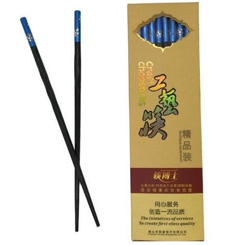 Imagen 1 de 5 de Palitos Sushi Chinos Palillos Reutilizables Bambu 24cm
