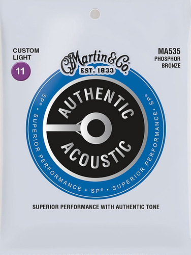 Imagen 1 de 3 de Encordado Guitarra Acústica 011 Martin & Co Ma535 Phosphor