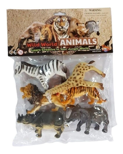 Set De Animales Salvajes X6 - Wild World (cebra)