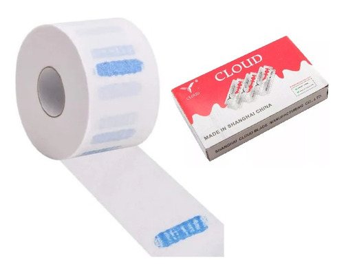 Papel Cuello Rollo Unixcen Y Caja De 10 Filos Cloud Barberia